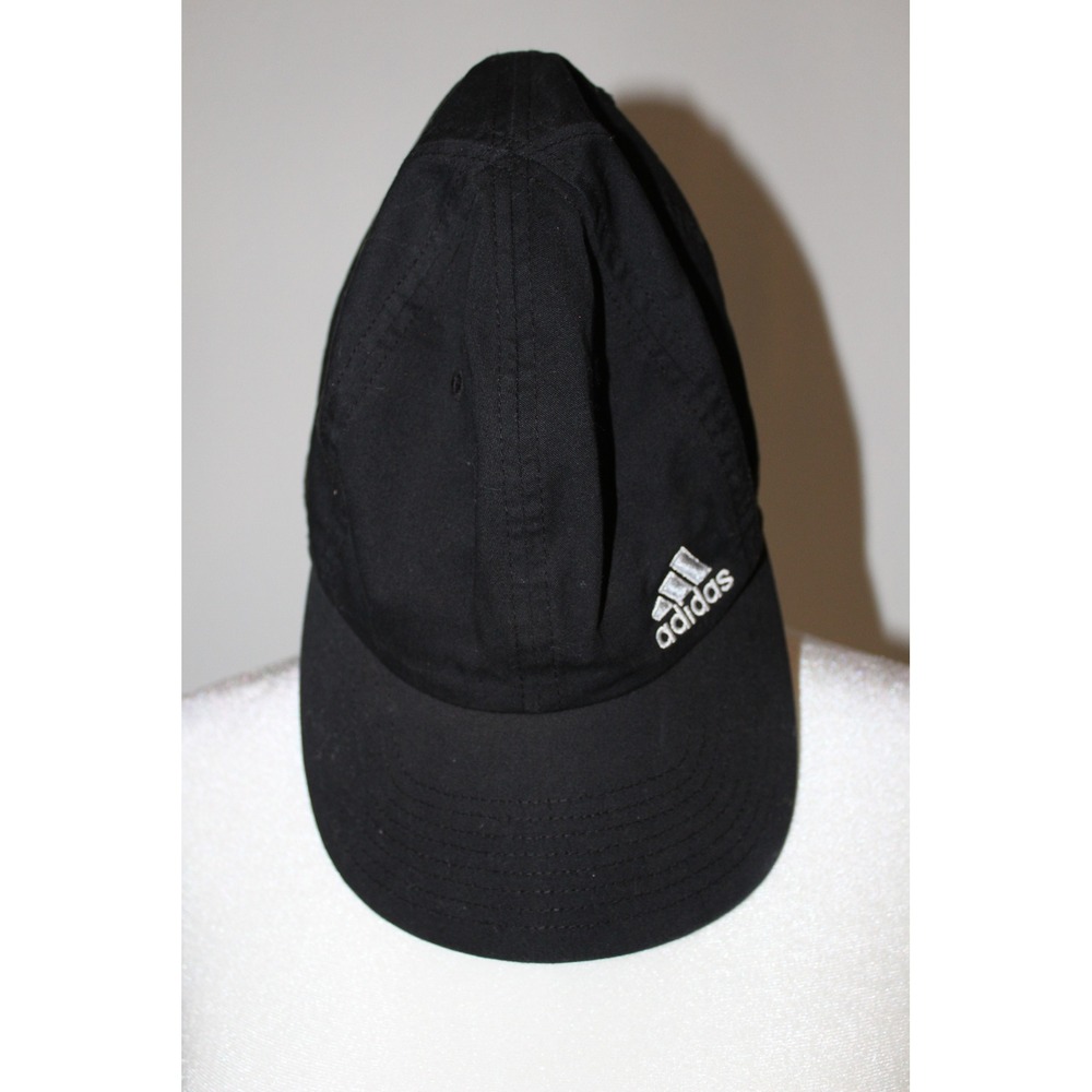 Adidas Climalite Black‎ Adjustable Performance Hat Silver Logo Baseball Cap